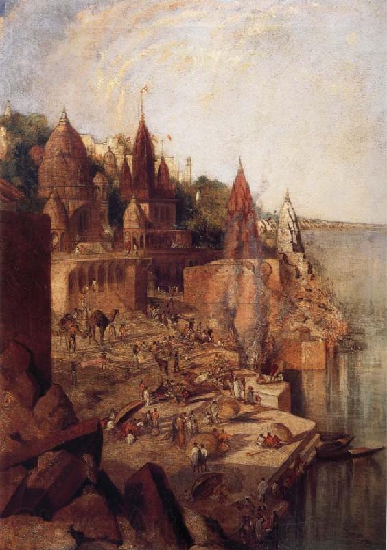 George Landseer The Burning Ghat Benares,as Seen From the City Spain oil painting art